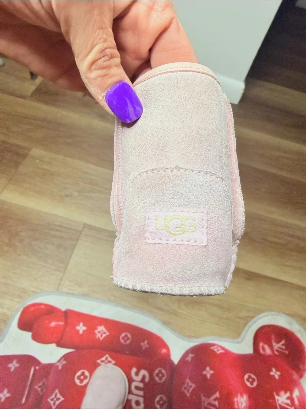 UGG Light Pink Suede Infant Booties